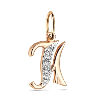 Золота підвіска Літера Н з фіанітами (арт. 440291)