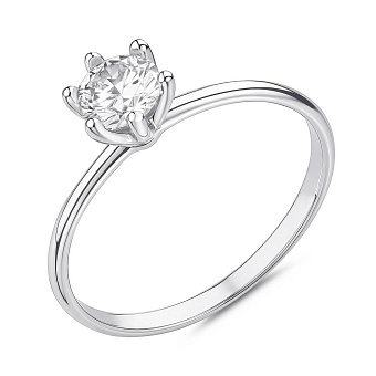 Фото Серебряное кольцо с одним фианитом (арт. 7501/8307)
