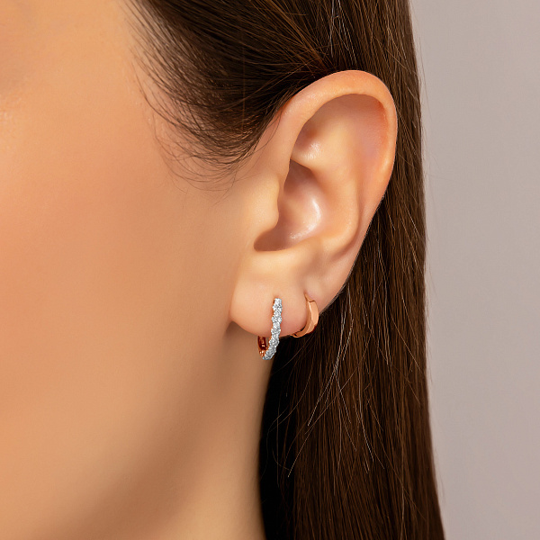 Золотые серьги-кольца (арт. 2008115101) – изображение 2