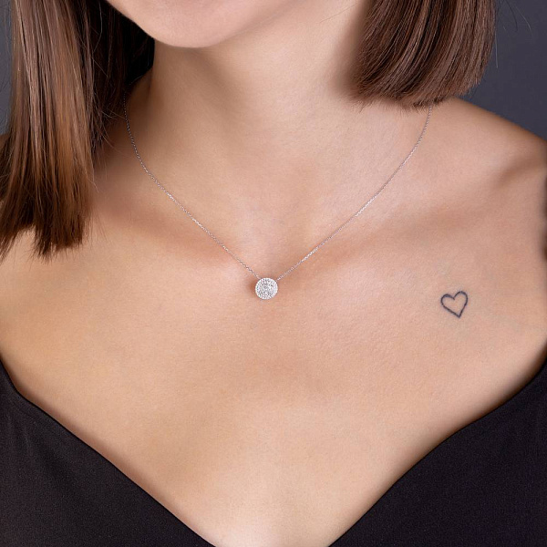 Кольє з білого золота з діамантами (арт. Ц341212015б) – зображення 3