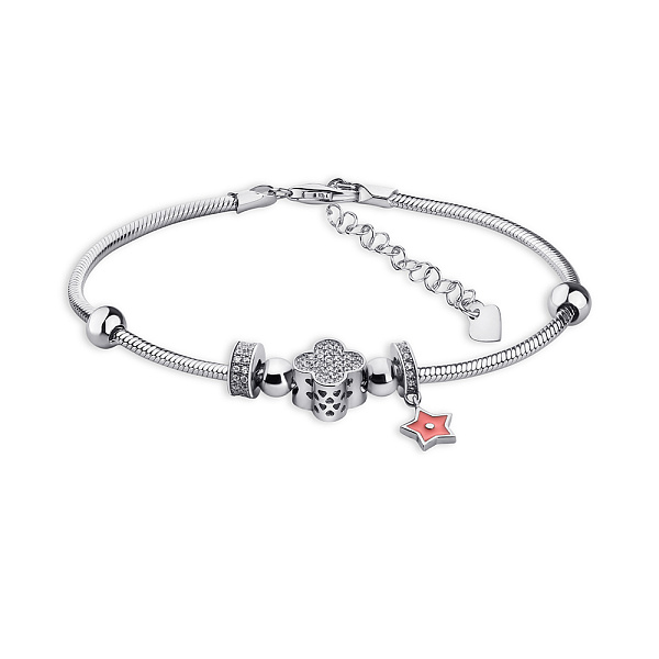 Браслет серебряный с эмалью и фианитами (арт. 7509/4711ер) – изображение 1