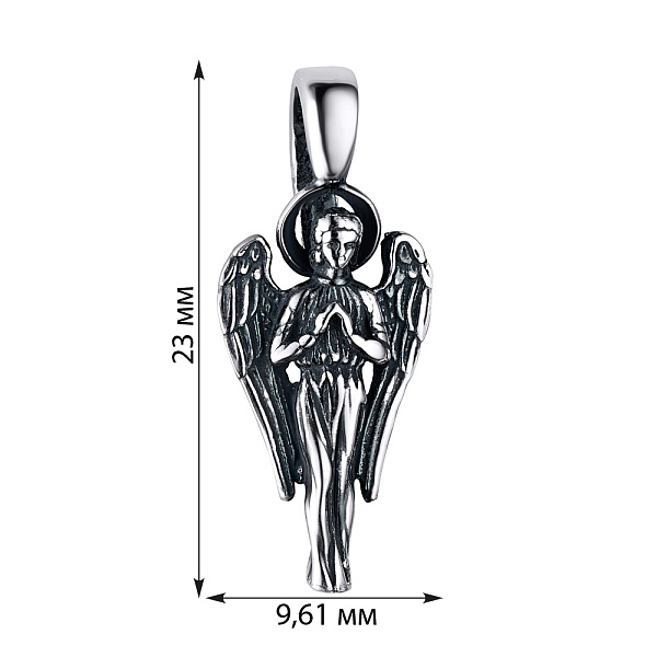 Серебряная подвеска Ангел Хранитель (арт. 7903/3062-ч) – изображение 2