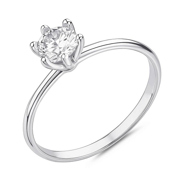 Серебряное кольцо с одним фианитом (арт. 7501/8307) – изображение 1