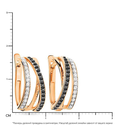 Золоті сережки Cинергія з фіанітами (арт. 110193ч)