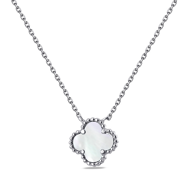 Серебряное колье Клевер с перламутром (арт. 7507/470/15п) – изображение 1