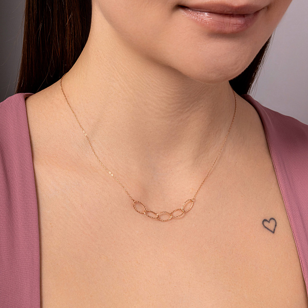 Колье из красного золота Звенья (арт. 352809) – изображение 3