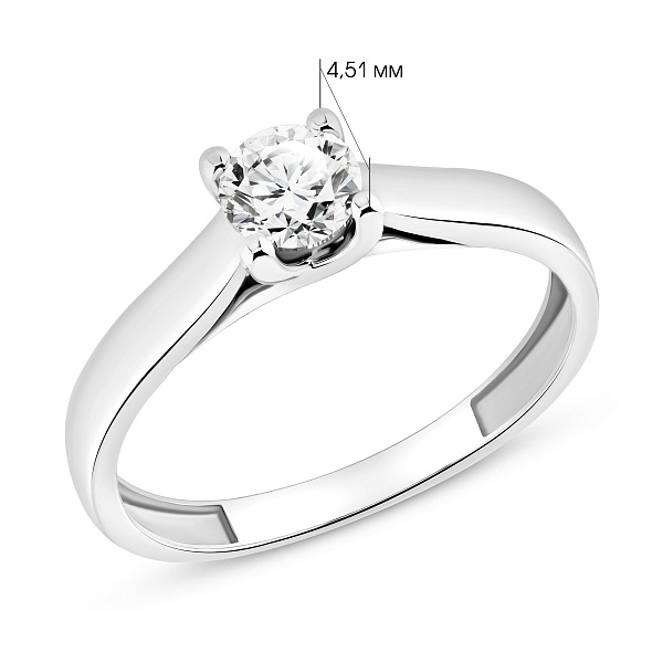 Кольцо из белого золота бриллиантом (арт. К01109504026б) – изображение 2