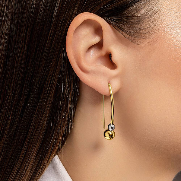 Серьги из желтого золота (арт. 100965/3жб) – изображение 3