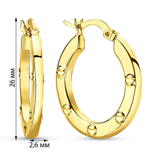 Серьги-кольца из желтого золота (арт. 1091111/25ж) – изображение 3