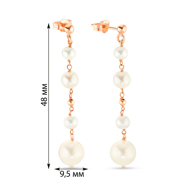 Золоті сережки пусети з перлами (арт. 106535прлб) – зображення 2