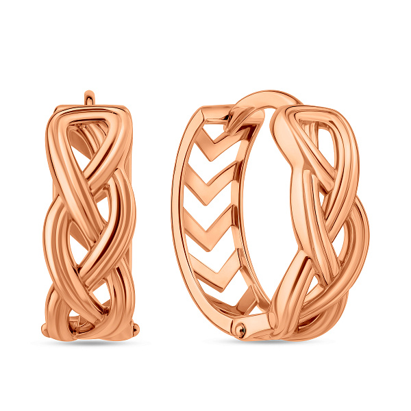 Двусторонние серьги из красного золота (арт. 111298) – изображение 2