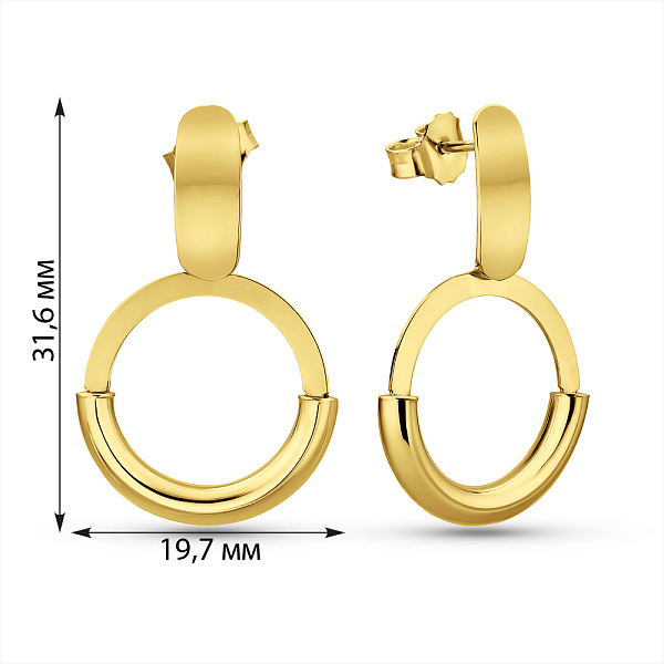 Серьги из желтого золота (арт. 1092049ж) – изображение 3