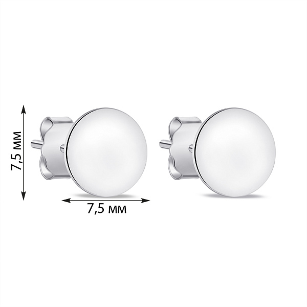 Серьги-пусеты из серебра без камней (арт. 7518/С2/1078) – изображение 2