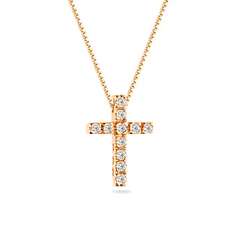 Золоте кольє з хрестиком і діамантами (арт. Ц041025010)