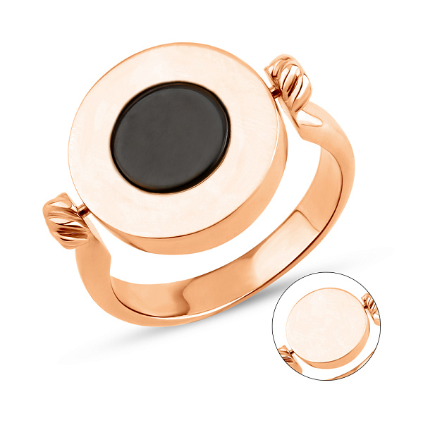 Кольцо из красного золота с ониксом (арт. 155662о) – изображение 1