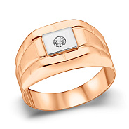 Фото Золотая печатка с фианитом (арт. 180556кб)