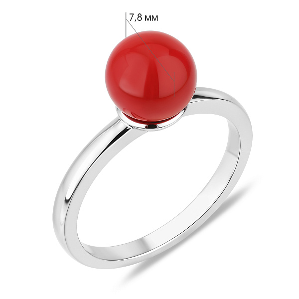 Серебряное кольцо с кораллом (арт. 7501/2136279Крк) – изображение 2
