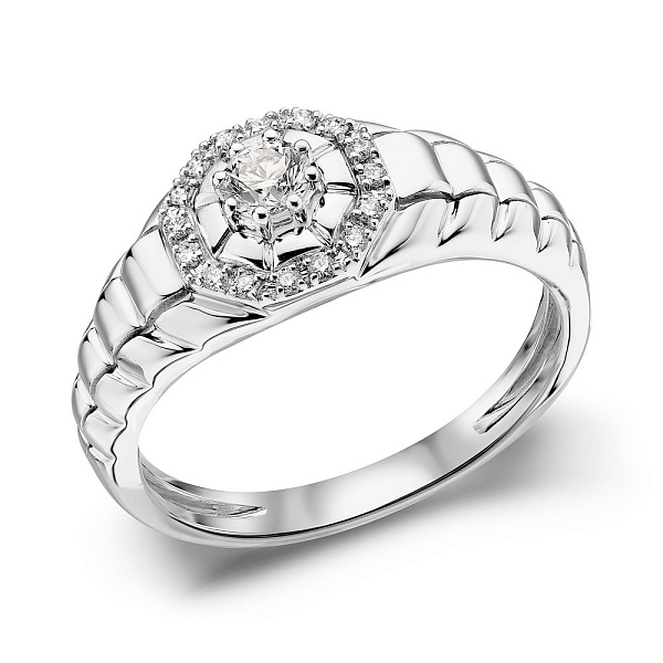 Золотая печатка с бриллиантами (арт. К341501040б) – изображение 1