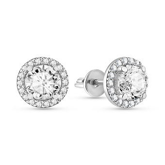 Золоті сережки пусети з фіанітами (арт. 110254б)