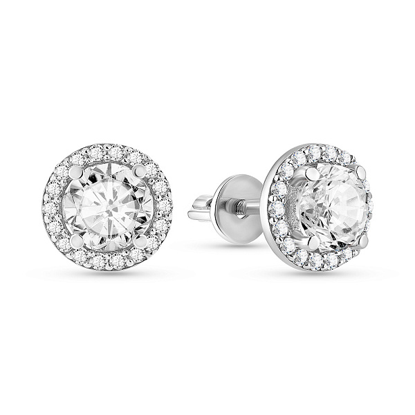 Золоті сережки пусети з фіанітами (арт. 110254б) – зображення 1