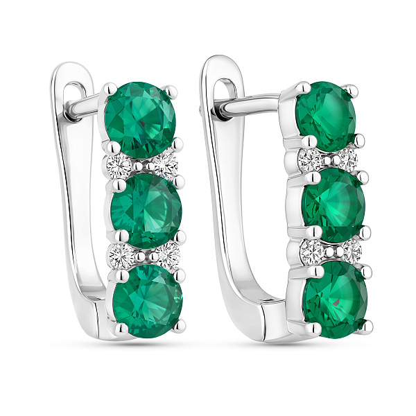 Серебряные серьги с альпинитами (арт. 7502/10213аз) – изображение 1