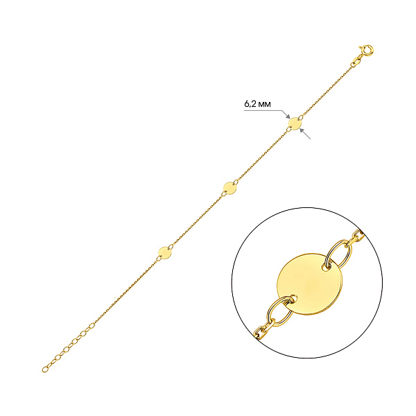 Браслет Монеты из желтого золота (арт. 324428/6ж) – изображение 2