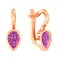 Детские золотые серьги с фиолетовым фианитом (арт. 110499ф) – изображение 1