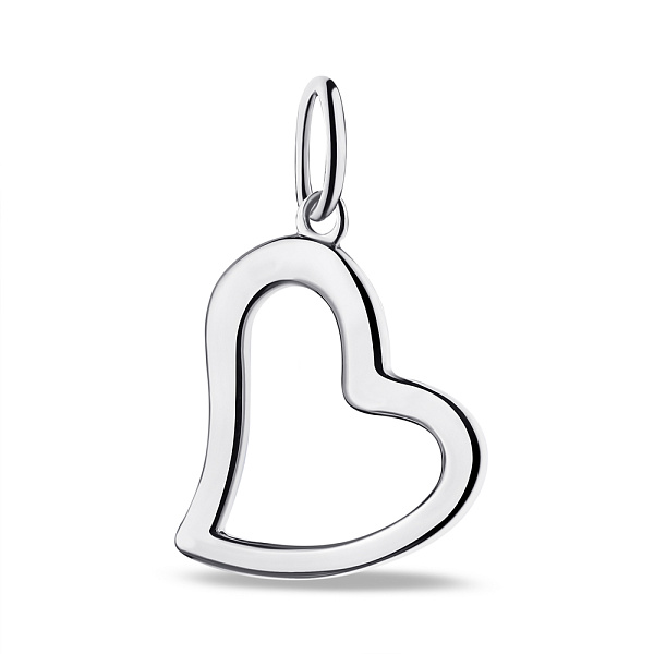 Серебряный кулон Сердце без камней (арт. 7503/П2/2047) – изображение 1