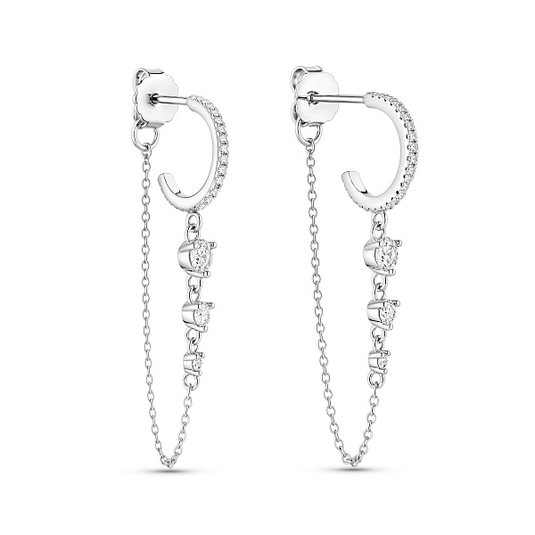 Серебряные серьги с фианитами (арт. 7518/7366) – изображение 1