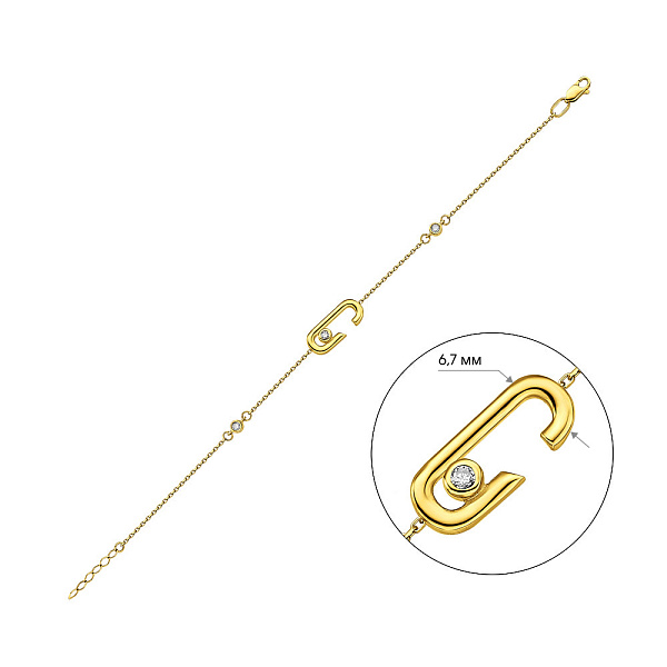 Браслет из желтого золота с фианитами (арт. 324357ж) – изображение 4