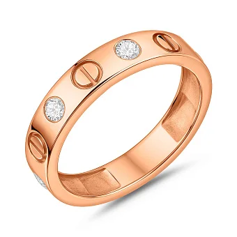 Золотое кольцо с фианитами (арт. 140380)