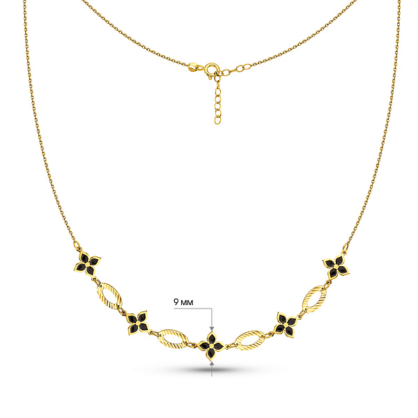 Золотое колье Клевер (арт. 352642жеч) – изображение 4