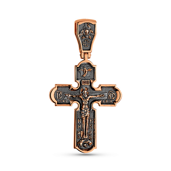 Хрестик з червоного золота з чорнінням (арт. 501744ч) – зображення 2