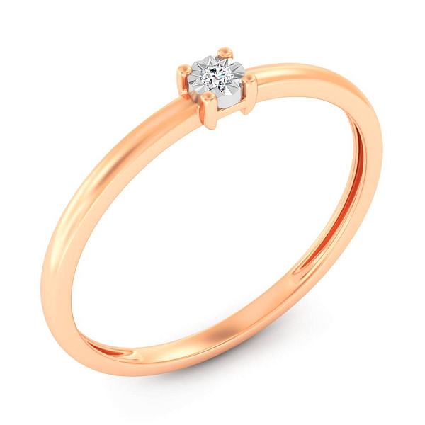 Помолвочное кольцо из золота с бриллиантом (арт. К011740) – изображение 1