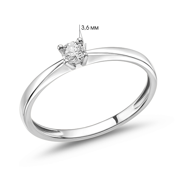 Помолвочное золотое кольцо с бриллиантом (арт. К011089010б) – изображение 6