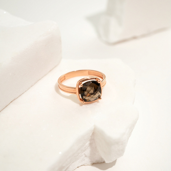 Кольцо из красного золота с кварцем (арт. 141156Пкр) – изображение 2