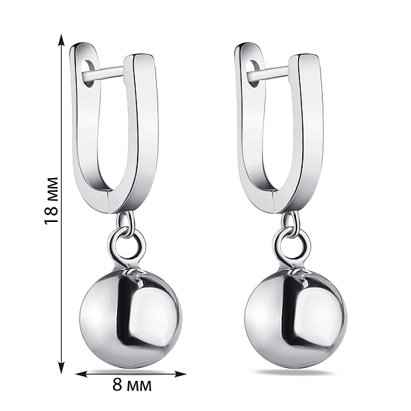 Серебряные серьги-подвески без камней (арт. 7502/080) – изображение 2