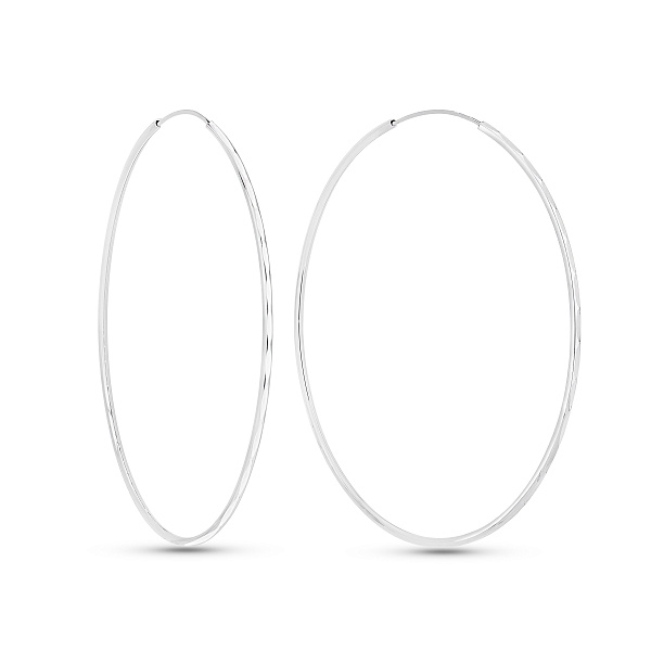 Серьги-кольца из белого золота (арт. 121902/55б) – изображение 1