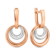 Серьги-подвески из красного золота с родированием (арт. 1092125р)