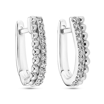 Фото Серьги из белого золота с бриллиантами  (арт. С341106015б)