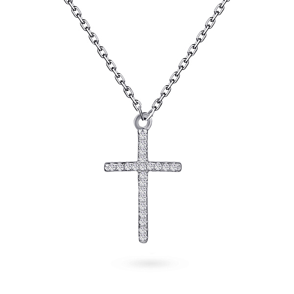 Серебряное колье «Крестик» с фианитами (арт. 7507/917) – изображение 1