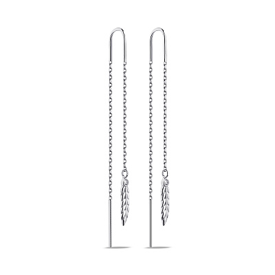 Сережки-протяжки зі срібла з фіанітами (арт. 7502/2074)
