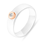 Кольцо из керамики и красного золота с бриллиантом (арт. К011228005кб)