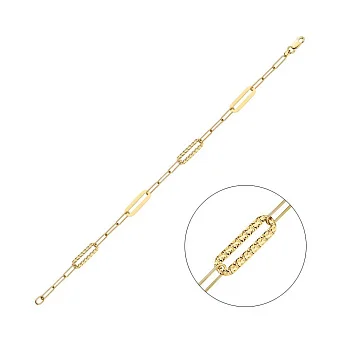 Браслет "Ланки" із жовтого золота з алмазною гранню (арт. 325422ж)