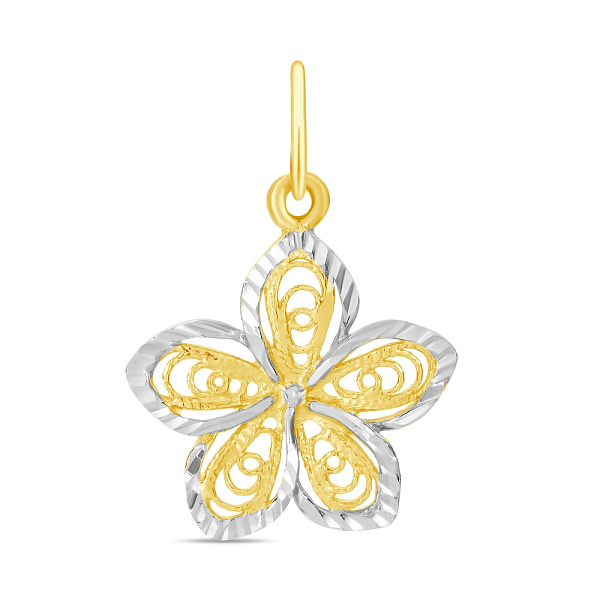 Золотая подвеска Цветок без камней (арт. 422975ж) – изображение 1