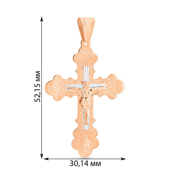 Золотой крестик с распятием и родированием (арт. 525501р) – изображение 4