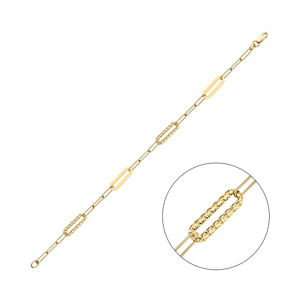 Браслет "Ланки" із жовтого золота з алмазною гранню (арт. 325422ж) – зображення 1