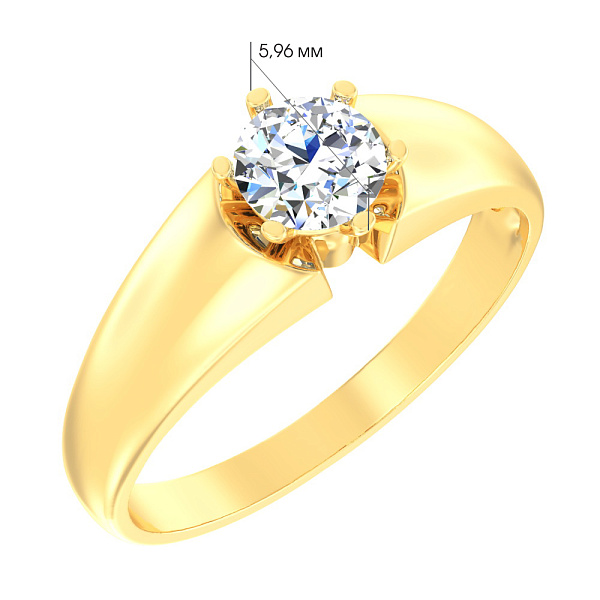 Золота каблучка для заручин з фіанітом (арт. 140429ж) – зображення 2