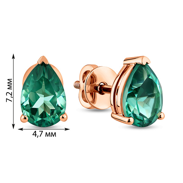 Золотые серьги-пусеты с кварцем (арт. 111230Пз) – изображение 4