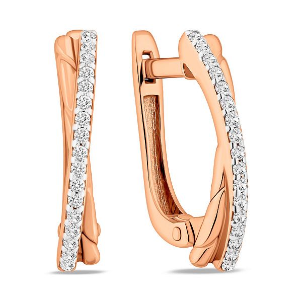 Золоті Синергія сережки з фіанітами (арт. 111043) – зображення 1